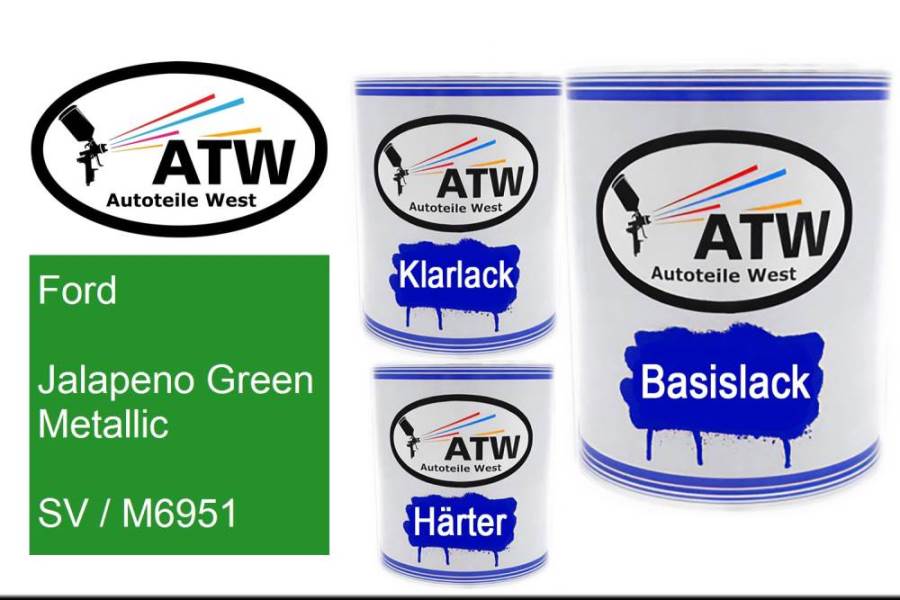 Ford, Jalapeno Green Metallic, SV / M6951: 1L Lackdose + 1L Klarlack + 500ml Härter - Set, von ATW Autoteile West.